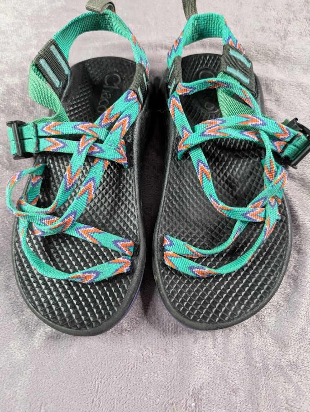 Youth Chaco Sandals Teal/Purple- Size 1